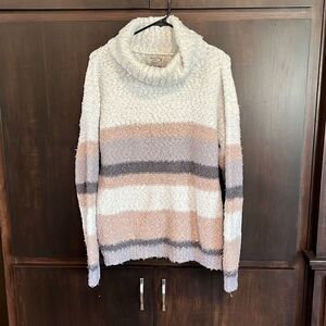 Snails & Cinnamon Soft Striped Turtleneck Sweater XL